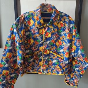 VTG Howard Wolf Jacket with travel-themed printed. Size M
